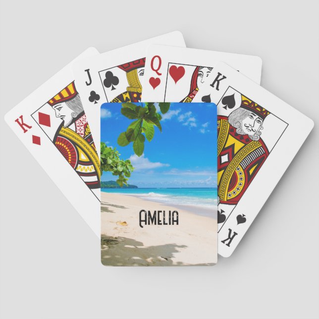 Beautiful Sunny Tropical Beach Photo Playing Cards (Back)