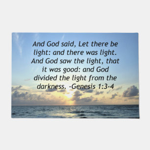 BEAUTIFUL SUNRISE GENESIS 1:3 SCRIPTURE PHOTO DOORMAT
