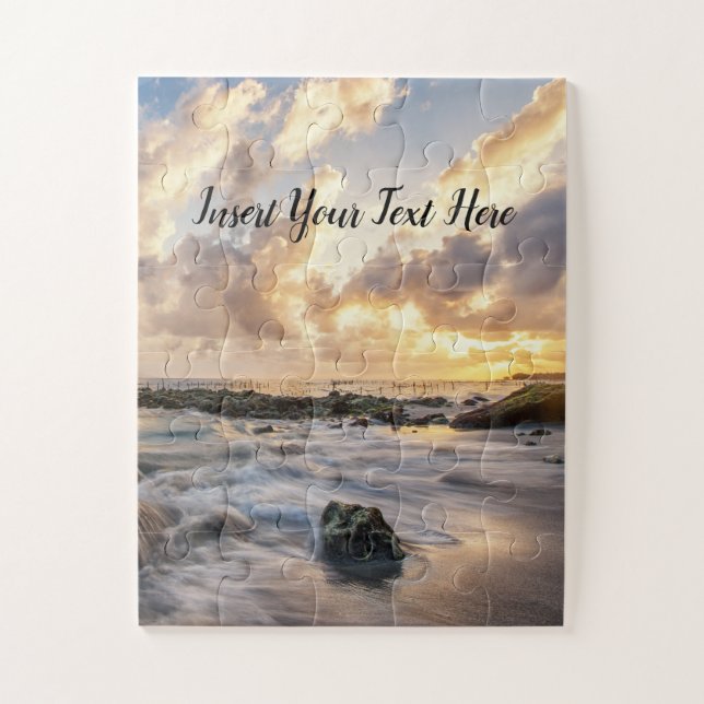 Beautiful sunrise over beach - Nusa Penida Bali In Jigsaw Puzzle (Vertical)