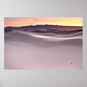 Beautiful Sunrise over Desert Sand Dunes Poster