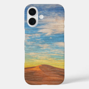 Beautiful Sunrise Over Sand Dunes On Wood iPhone 16 Case