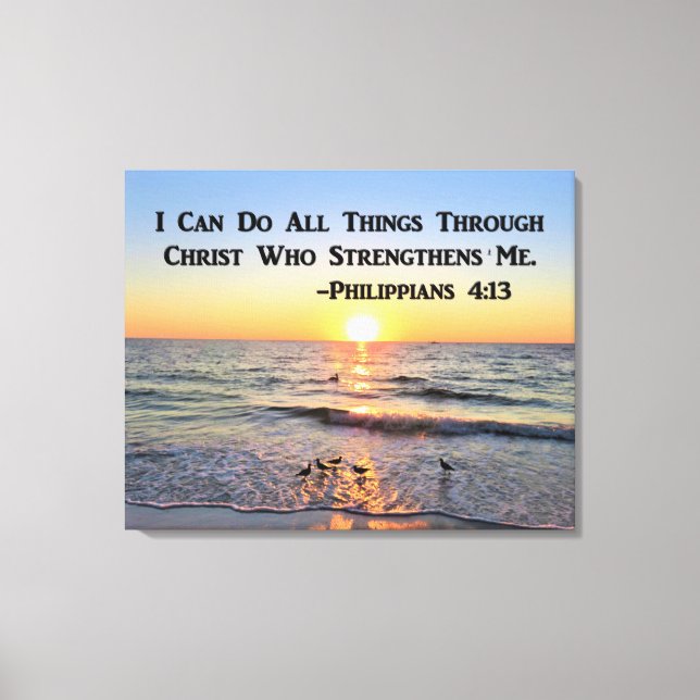 BEAUTIFUL SUNRISE PHILIPPIANS 4:13 CANVAS PRINT (Front)