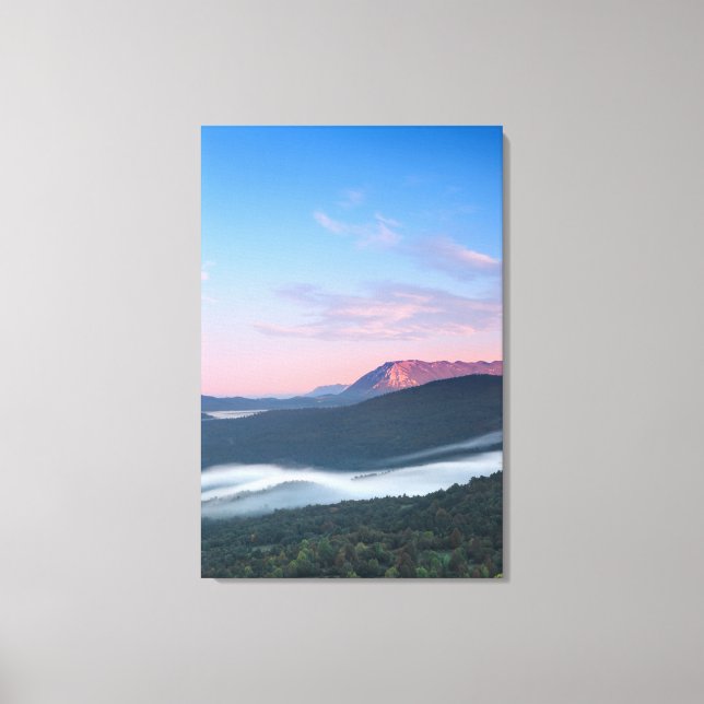 Beautiful sunrise view on Nanos from Šilentabor Canvas Print (Front)