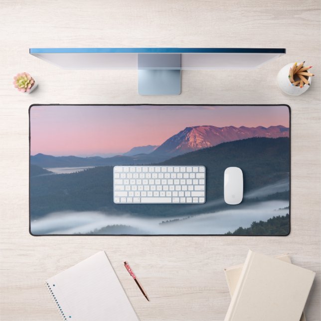 Beautiful sunrise view on Nanos from Šilentabor Desk Mat (Office 1)