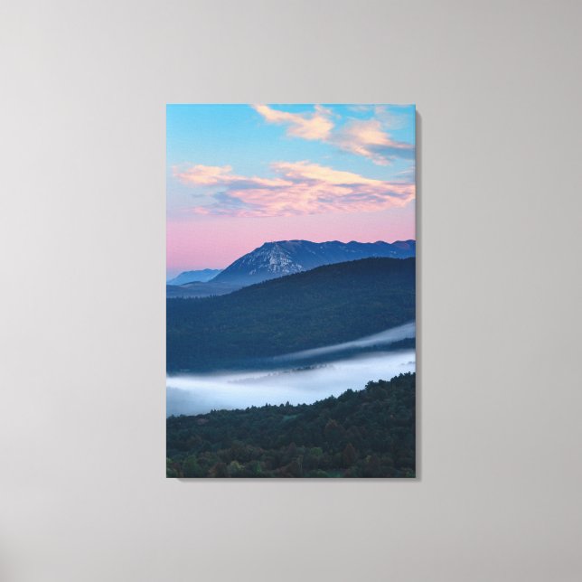 Beautiful sunrise view on Nanos from Šilentabor, S Canvas Print (Front)