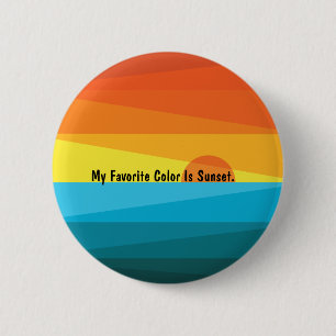 Beautiful Sunset and Sea Waves  2 Inch Round Button
