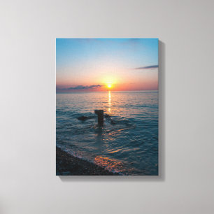 Beautiful sunset at sea. Batumi Georgia Canvas Print