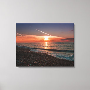 Beautiful sunset at sea. Batumi Georgia Canvas Print