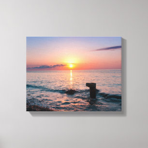 Beautiful sunset at sea. Batumi Georgia Canvas Print