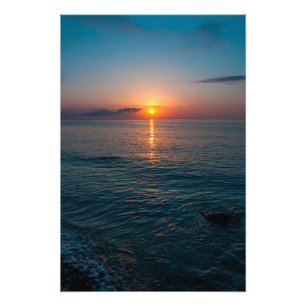 Beautiful sunset at sea. Batumi Georgia Photo Print