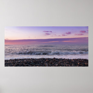 Beautiful sunset at sea. Batumi Georgia Poster