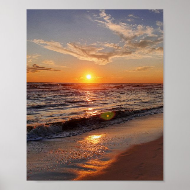 Beautiful sunset at the beach  poster (Front)