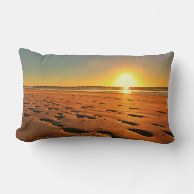 Beautiful Sunset at the Beach Throw Pillow (Front)