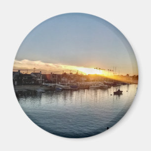 Beautiful Sunset at the Harbour in Balboa Island Magnet