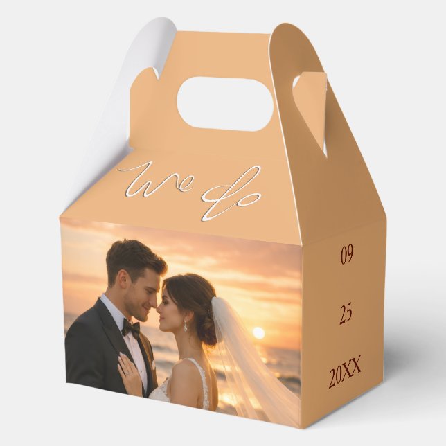 Beautiful Sunset Beach Romantic Wedding Vows Favor Box (Front)