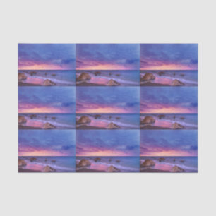 Beautiful Sunset Coastal Photo Pattern Tissue Paper