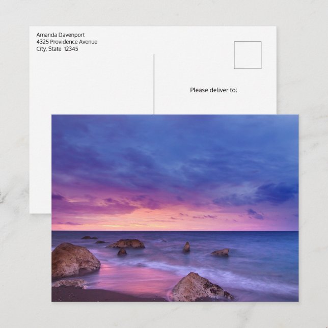 Beautiful Sunset Coastal Photograph Postcard (Front/Back)