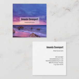 Beautiful Sunset Coastal Photograph Square Business Card