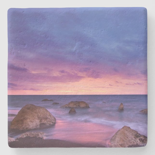 Beautiful Sunset Coastal Photograph Stone Coaster (Front)