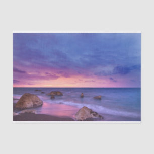 Beautiful Sunset Coastal Photograph Tissue Paper