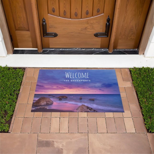 Beautiful Sunset Coastal Photograph Welcome Doormat (Outdoor)