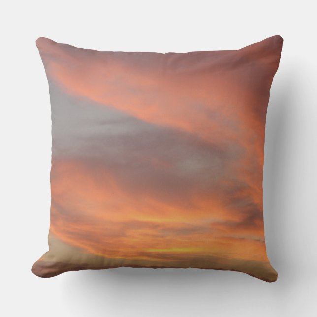 Beautiful Sunset Cotton Throw Pillow (Front)