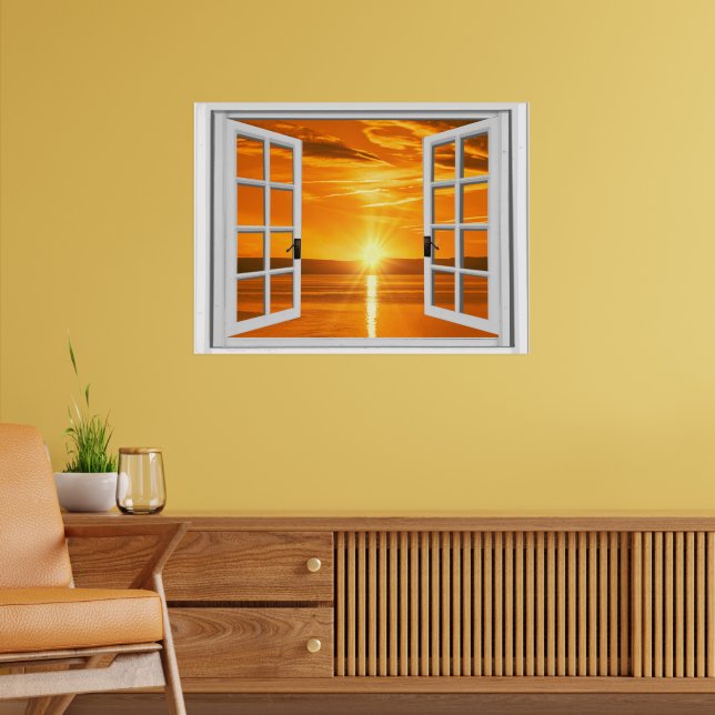 Beautiful Sunset Faux Window View Poster (Living Room 2)