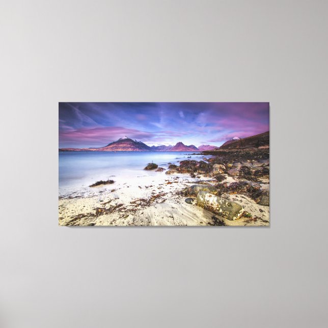 Beautiful Sunset in Elgol Village Scotland Canvas Print (Front)