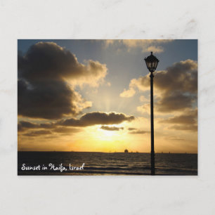 Beautiful Sunset in Haifa, Israel Postcard