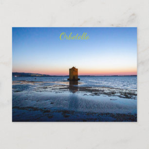 Beautiful sunset in Orbetello, Tuscany Postcard
