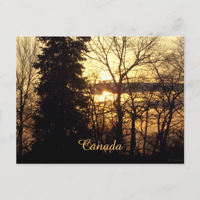 Beautiful Sunset in Quebec, Canada Personalized Postcard (Front)