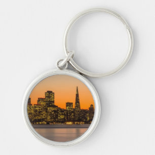 Beautiful sunset in San Francisco Keychain