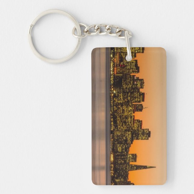 Beautiful sunset in San Francisco Keychain (Front)
