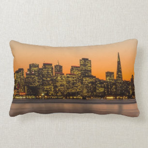 Beautiful sunset in San Francisco Lumbar Pillow