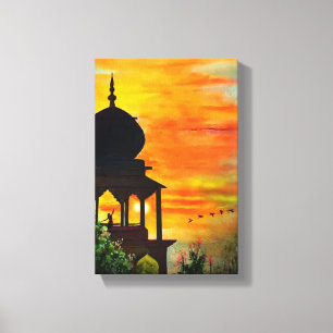 Beautiful sunset landscape canvas print