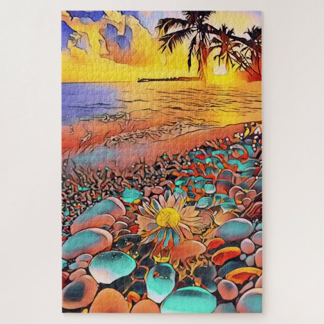 Beautiful Sunset Landscape in Digital Art Painting Jigsaw Puzzle (Vertical)