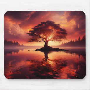 Beautiful Sunset Landscape With Reflections Mouse Pad