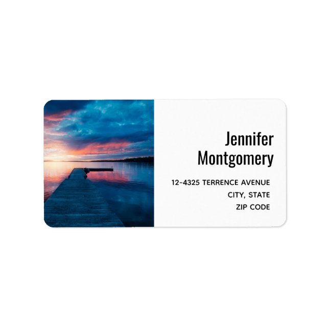 Beautiful Sunset on a Calm Lake Address Label (Front)