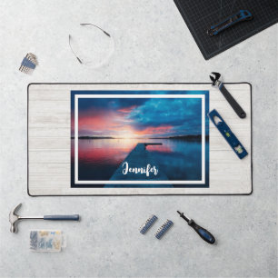 Beautiful Sunset on a Calm Lake Desk Mat