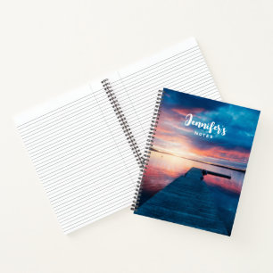 Beautiful Sunset on a Calm Lake Notebook