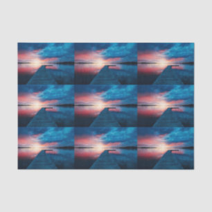 Beautiful Sunset on a Calm Lake Pattern Tissue Paper
