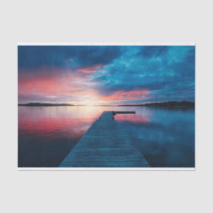Beautiful Sunset on a Calm Lake Tissue Paper