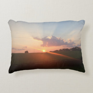 Beautiful Sunset on the Hill Accent Pillow