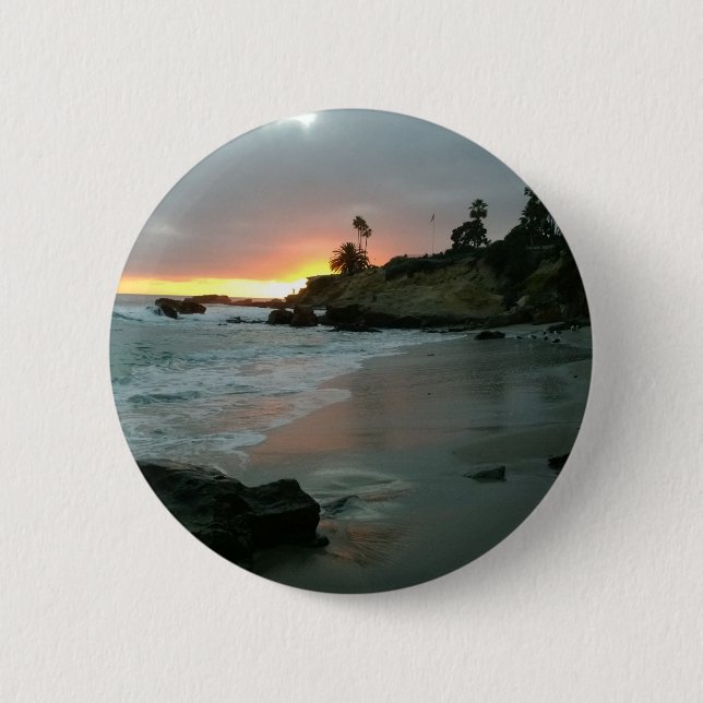 Beautiful Sunset on the Shore Cliffs 2 Inch Round Button (Front)