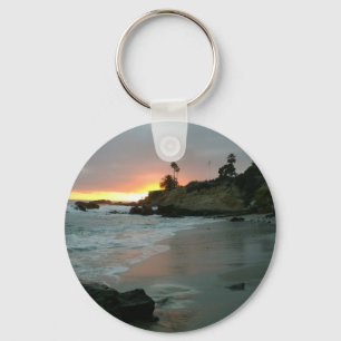 Beautiful Sunset on the Shore Cliffs Keychain