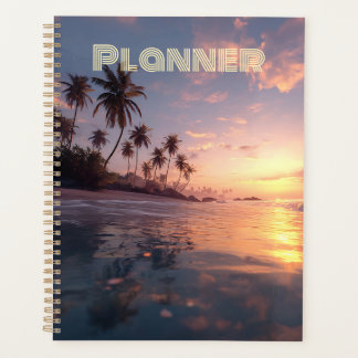 Beautiful sunset over calm water Planner