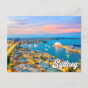 Beautiful Sunset Over Sydney, Australia Postcard