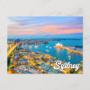 Beautiful Sunset Over Sydney, Australia Postcard