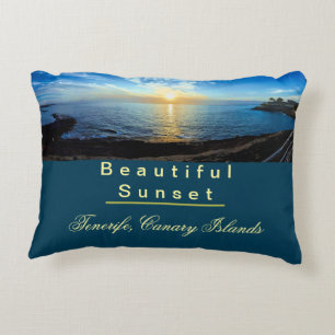 Beautiful Sunset Over Tenerife Canary Islands Accent Pillow