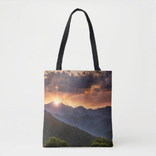 Beautiful Sunset Over The Mountains Tote Bag